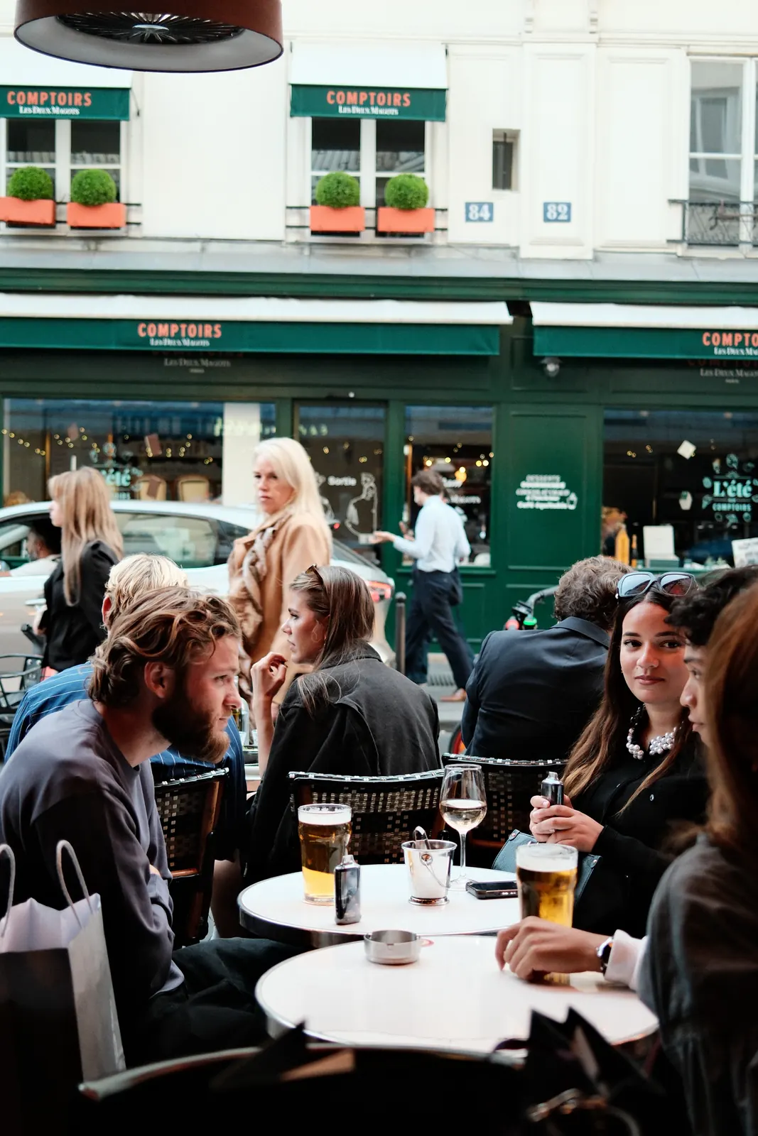 The terrace facing rue de Buci